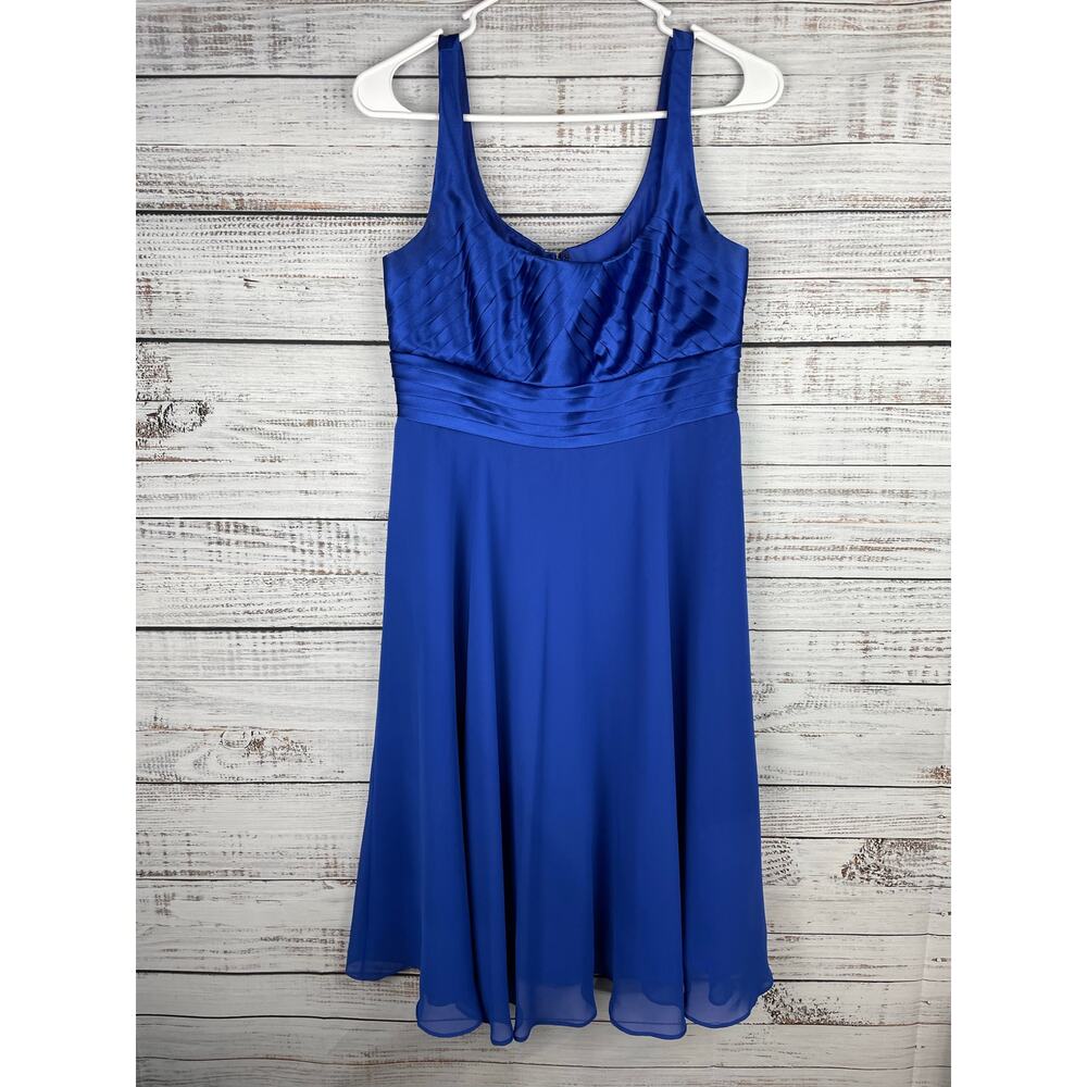 Eliza J Blue Babydoll Fit Flare Midi Dress 6 Y2K Formal Prom Dance Fairy Hoco